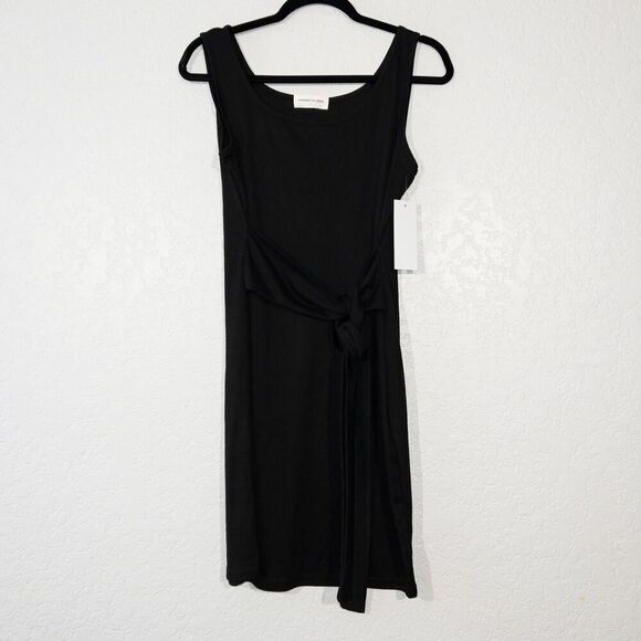 NWT Goodnight Macaroon Black Aimee Front Tied Dress Size Large - Picture 2 of 6